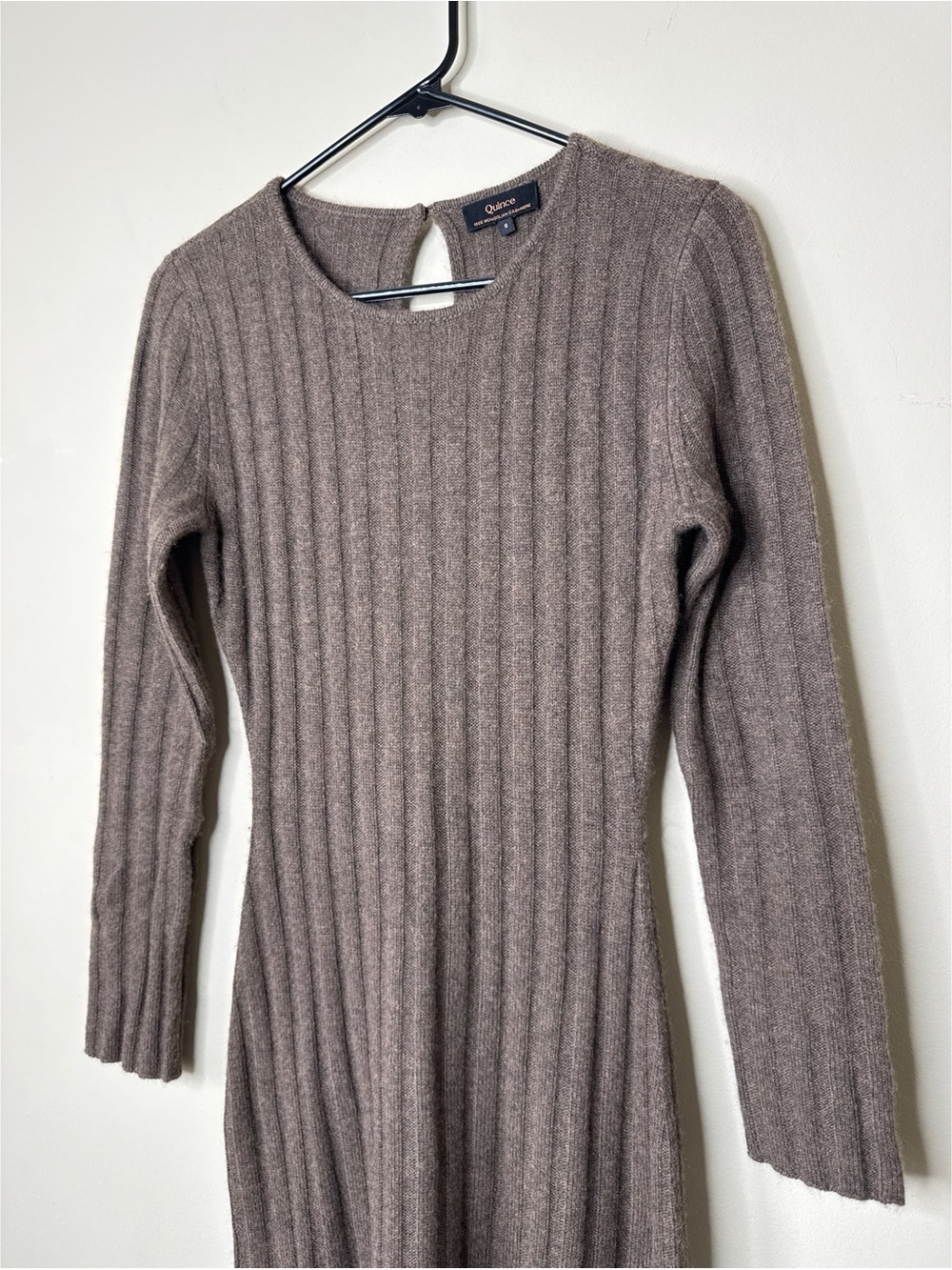 Quince Mongolian Cashmere Wide Rib Midi Dress Size Small - Picture 3 of 8